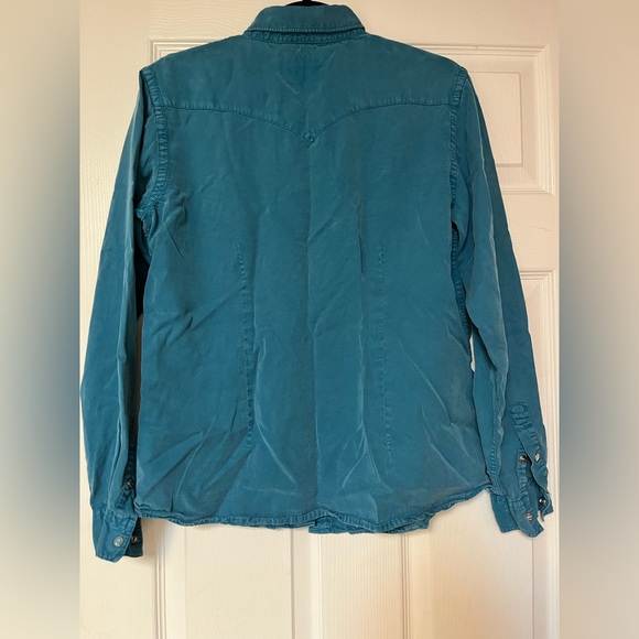 Blue shirt with embroidery - size M - Picture 5 of 5